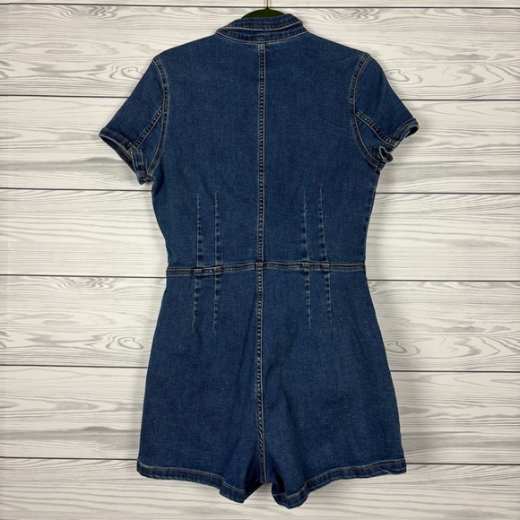 Free People Crvy Lennox Denin Romper Shortsuit Size 12 - Picture 8 of 11
